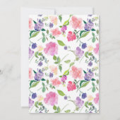 Aquarellfarbe Rosa Lila Brautparty Einladung (Rückseite)