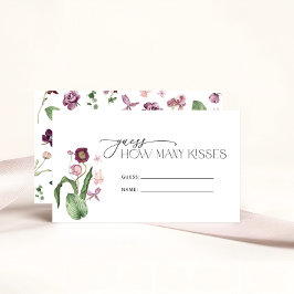 Aquarellfarbe Rosa Lilac Blume Brautparty Spiel Begleitkarte