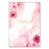 Aquarellfarbe Rosa Magenta Rose Tischnummer (Vorderseite)