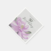 Aquarellfarbe Rosa Magnolia 50. Geburtstag Serviette (Ecke)