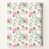 Aquarellfarbe Rosa Magnolia Blume Individuelle Nam Notizblock (Rückseite)