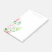 Aquarellfarbe Rosa Magnolia Blume Personalisiert Post-it Klebezettel (angewinkelt)