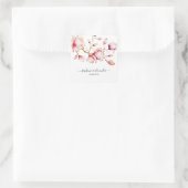 Aquarellfarbe Rosa Magnolia Blume Quadratischer Aufkleber (Tasche)