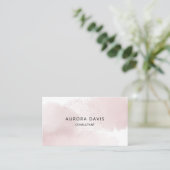 Aquarellfarbe Rosa Minimalistisch Moderne Visitenkarte (Stehend Vorderseite)