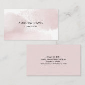 Aquarellfarbe Rosa Minimalistisch Moderne Visitenkarte (Vorne/Hinten)