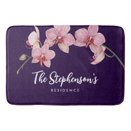 Aquarellfarbe Rosa Moth Orchideen Malerei Badematte