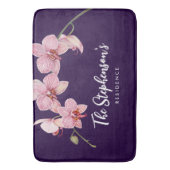 Aquarellfarbe Rosa Moth Orchideen Malerei Badematte (Vorderseite Vertikal)