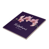 Aquarellfarbe Rosa Moth Orchideen Malerei Fliese (Seite)