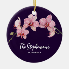 Aquarellfarbe Rosa Moth Orchideen Malerei Keramik Ornament