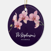 Aquarellfarbe Rosa Moth Orchideen Malerei Keramik Ornament (Links)