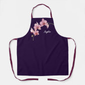 Aquarellfarbe Rosa Moth Orchideen Malerei Schürze (Vorderseite)