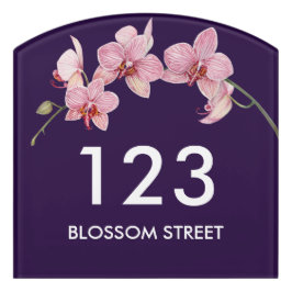 Aquarellfarbe Rosa Moth Orchideen Malerei Türschild