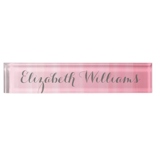 Aquarellfarbe Rosa Ombre Feminine Monogram Name Namensplakette (Vorderseite)