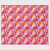 Aquarellfarbe Rosa Orange Abstrakt Geschenkpapier (Flach)