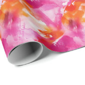 Aquarellfarbe Rosa Orange Abstrakt Geschenkpapier (Rolleneckpunkt)