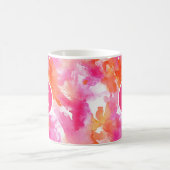 Aquarellfarbe Rosa Orange Abstrakt Kaffeetasse (Mittel)