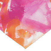 Aquarellfarbe Rosa Orange Abstrakt Kurzer Tischläufer (Ecke)