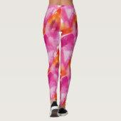 Aquarellfarbe Rosa Orange Abstrakt Leggings (Rückseite)
