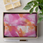 Aquarellfarbe Rosa Orange Abstrakt Seidenpapier (Geschenk)