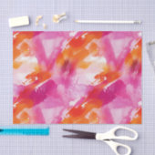 Aquarellfarbe Rosa Orange Abstrakt Seidenpapier (Handwerk)