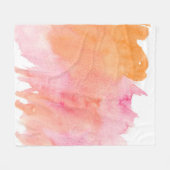 Aquarellfarbe Rosa Orange Fleecedecke (Vorderseite (Horizontal))