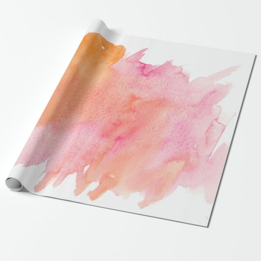 Aquarellfarbe Rosa Orange Geschenkpapier (Ungerollt)