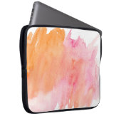 Aquarellfarbe Rosa Orange Laptopschutzhülle (Vorne Rechts)