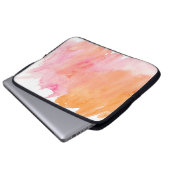 Aquarellfarbe Rosa Orange Laptopschutzhülle (Vorne Knopf)