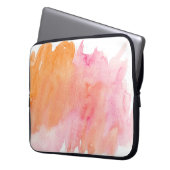 Aquarellfarbe Rosa Orange Laptopschutzhülle (Vorderseite Links)