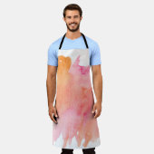 Aquarellfarbe Rosa Orange Schürze (Getragen)