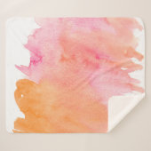 Aquarellfarbe Rosa Orange Sherpadecke (Vorderseite (Horizontal))