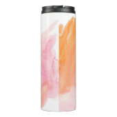 Aquarellfarbe Rosa Orange Thermosbecher (Rückseite)