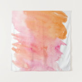 Aquarellfarbe Rosa Orange Wandteppich (Vorderseite (Horizontal))