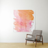 Aquarellfarbe Rosa Orange Wandteppich (Beispiel (Horizontal))