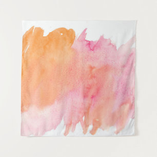 Aquarellfarbe Rosa Orange Wandteppich