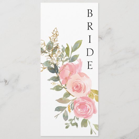 Aquarellfarbe Rosa Rosa Blumenstuhl Zeichen Menükarte