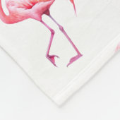 Aquarellfarbe Rosa Tropisches Flamingo Monogramm I Fleecedecke (Ecke)