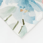 Aquarellfarbe Rosa und blaue Blumen Weiß Fleecedecke (Ecke)