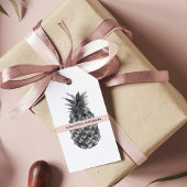 Aquarellfarbe Rosa und Graue Ananas | Ihr Name Geschenkanhänger