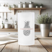 Aquarellfarbe Rosa und Graue Ananas | Ihr Name Mattglas Bierglas