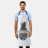 Aquarellfarbe Rosa und Graue Ananas | Ihr Name Schürze (Getragen)