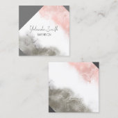 Aquarellfarbe Rosa und Grauminze sauber Brauch Quadratische Visitenkarte (Vorne/Hinten)