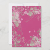 Aquarellfarbe Rosa und grüne botanische Hochzeit Einladung (Rückseite)