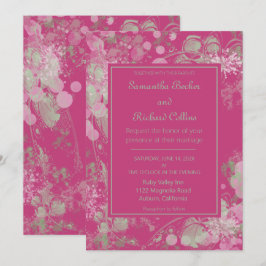 Aquarellfarbe Rosa und grüne botanische Hochzeit Einladung