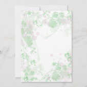 Aquarellfarbe Rosa und grüne botanische Hochzeit Einladung (Rückseite)