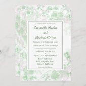 Aquarellfarbe Rosa und grüne botanische Hochzeit Einladung (Vorne/Hinten)