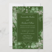 Aquarellfarbe Rosa und grüne botanische Hochzeit Einladung (Vorderseite)