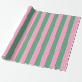 Aquarellfarbe Rosa und grüne Streifen Geschenkpapier (Ungerollt)