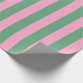 Aquarellfarbe Rosa und grüne Streifen Geschenkpapier (Ecke)