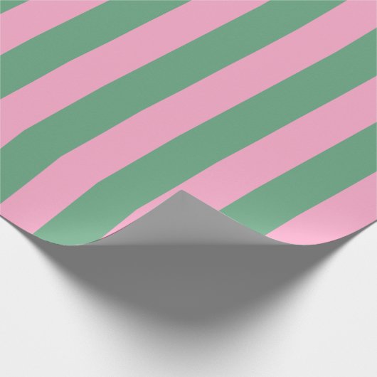 Aquarellfarbe Rosa und grüne Streifen Geschenkpapier (Ecke)